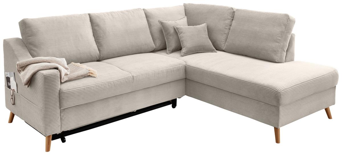 Ecksofa Valentina Beige S: 230x200 Cm - Beige/Naturfarben, MODERN, Textil (230/200cm) - Livetastic