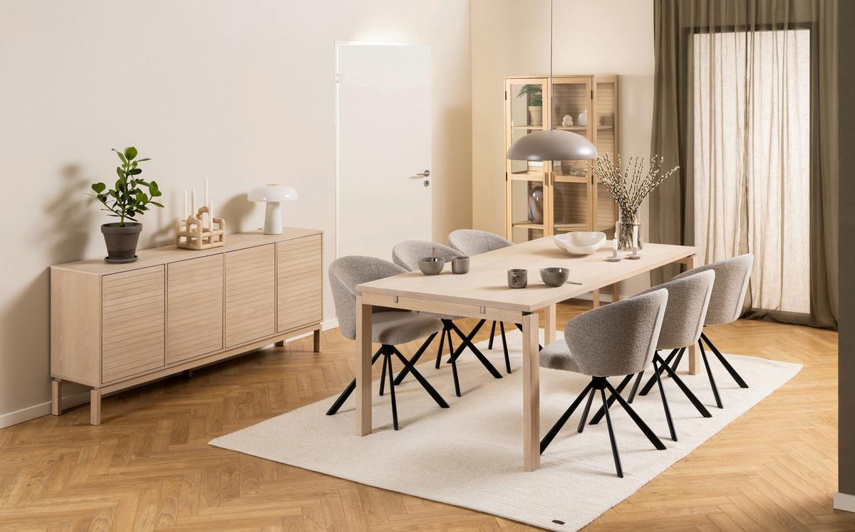 Široká komoda LINLEY dyha - biela/farba duba, Design, drevo/kompozitné drevo (180/80/40cm) - Livetastic