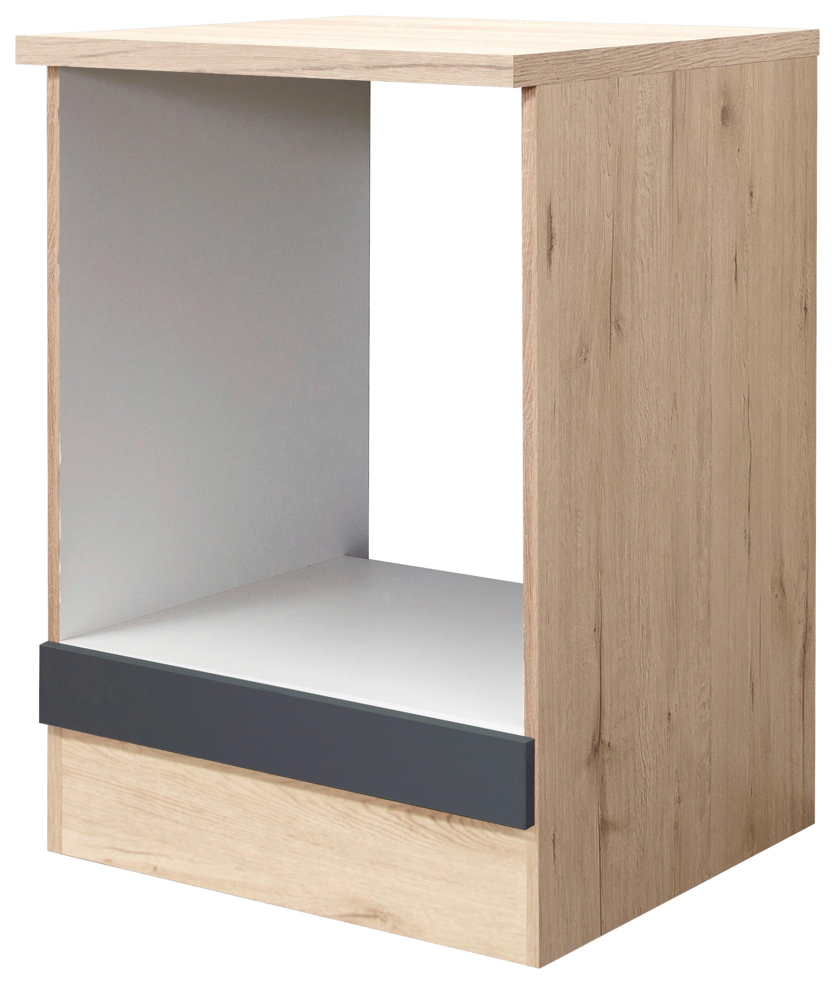 Skříňka Na Vstavěnou Rouru Shadow Hu60 - Šedá - šedá/barvy nerez oceli, Moderní, kov/kompozitní dřevo (60/85/60cm)