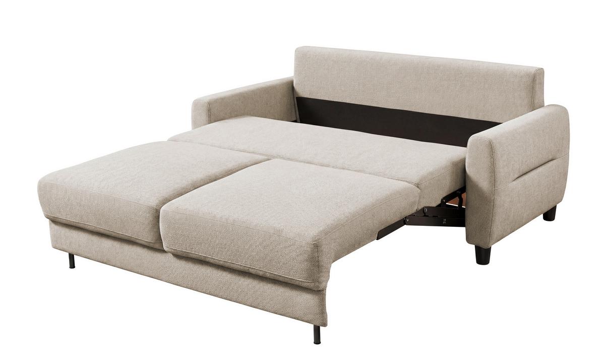Schlafsofa Rio Creme, B: 192cm - Creme/Schwarz, MODERN, Textil (192/83/99cm) - MID.YOU