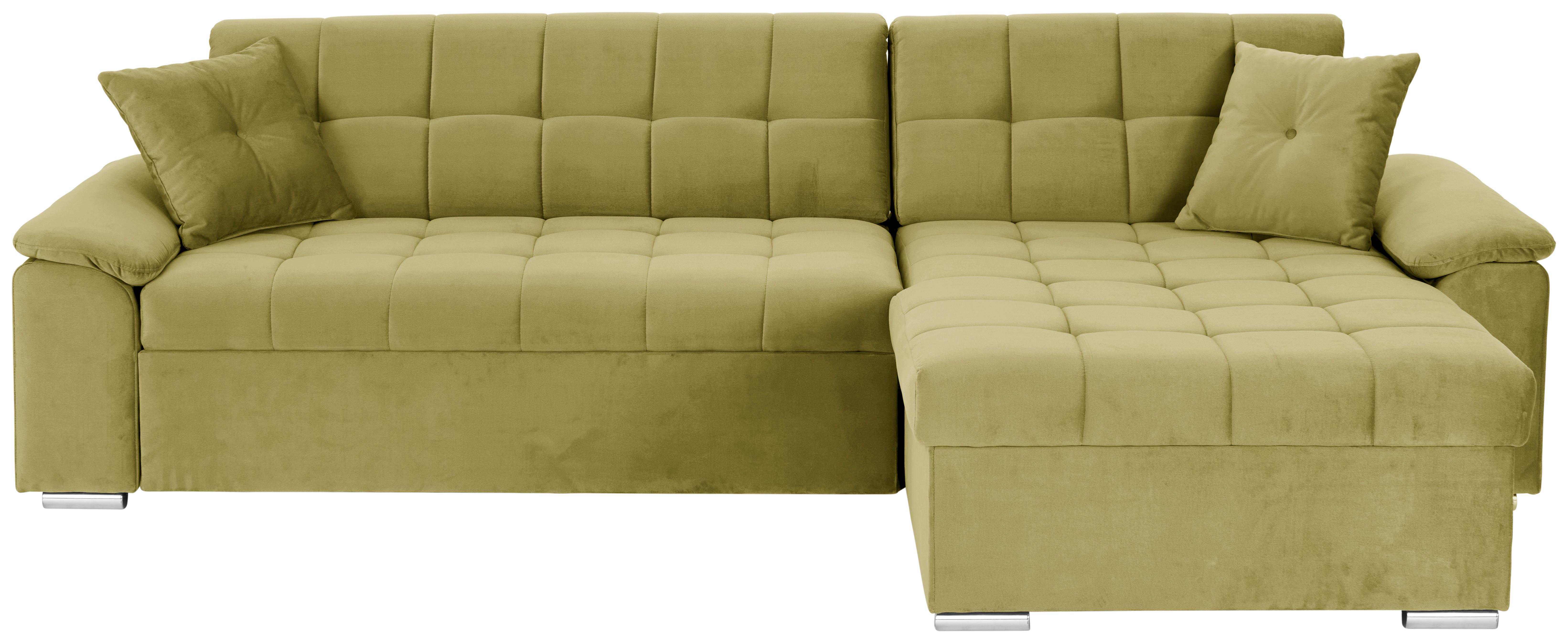 Ecksofa mit Schlaffunktion Bettkasten Keaton Senfgelb - Gelb, Basics, Textil (263/169cm) - Livetastic