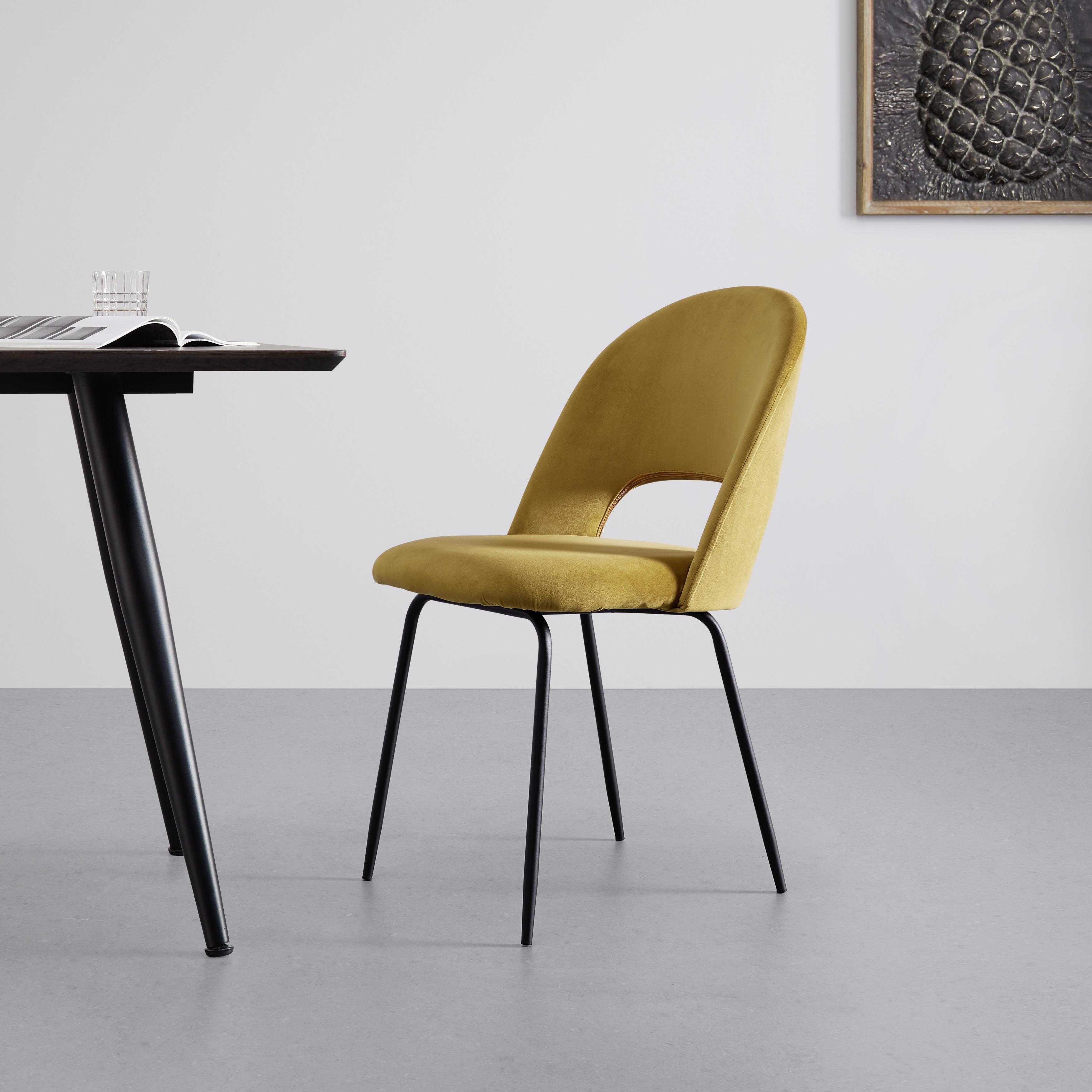 Židle Romy Žlutá - černá/žlutá, Moderní, kov/textil (51/88/58cm) - Bessagi Home