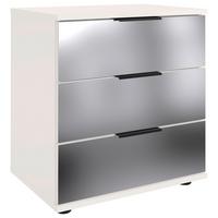 Nachkästchen Weiß H: 58 cm Saigon - Schwarz/Weiß, MODERN, Glas/Holzwerkstoff (52/58/38cm) - MID.YOU