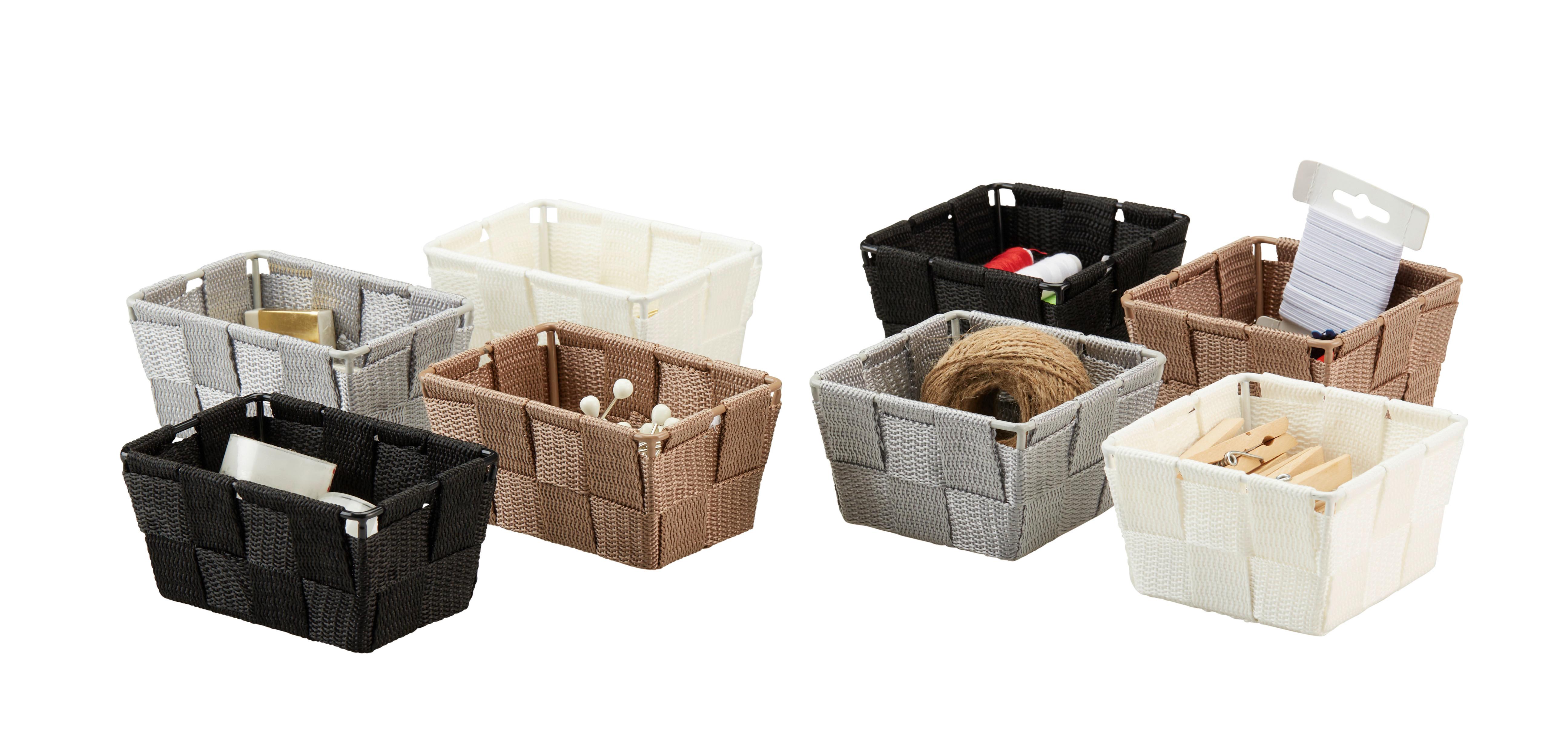 Aufbewahrungskorb Batista Verschiedene Farben - Schwarz/Braun, Kunststoff/Metall - Ondega