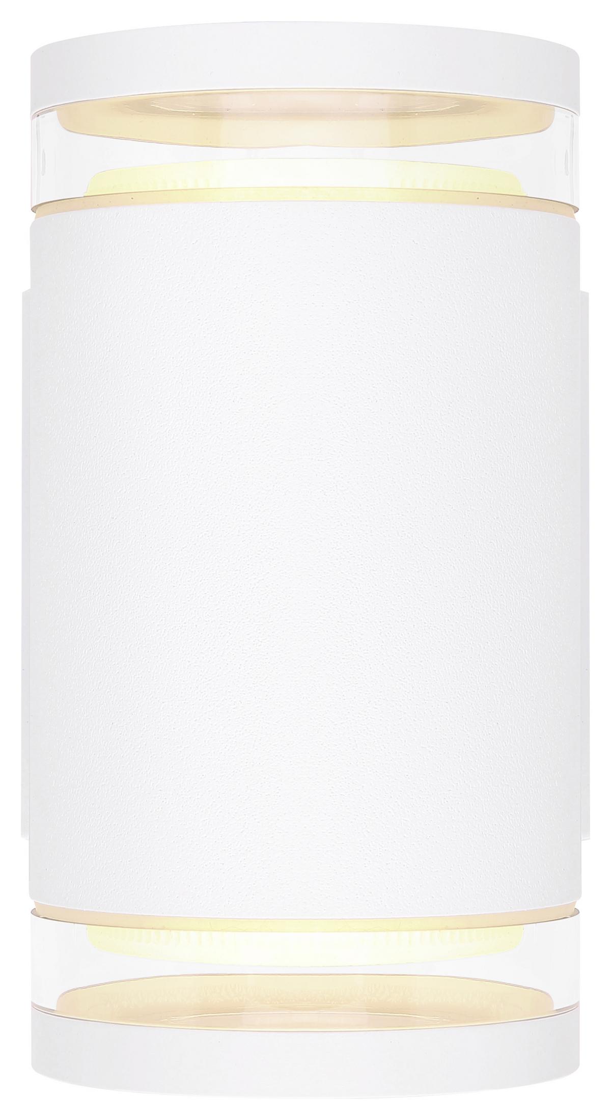 Led Außenleuchte Alcala 11 Watt Aluminium, Wandmontage - Klar/Weiß, Basics, Glas/Metall (10/16,5cm) - Globo