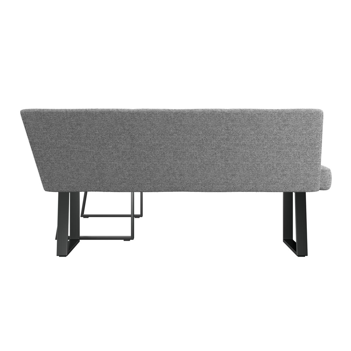 Eckbank Anthrazit/Metallbeine Terri 150x190 cm - Anthrazit/Schwarz, MODERN, Textil/Metall (150/190cm) - MID.YOU