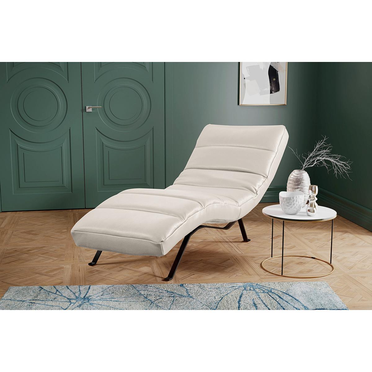 Relaxliege Swing Black Grau B: 65 Cm - Schwarz/Grau, Design, Leder (65/65-95/171cm) - Livetastic