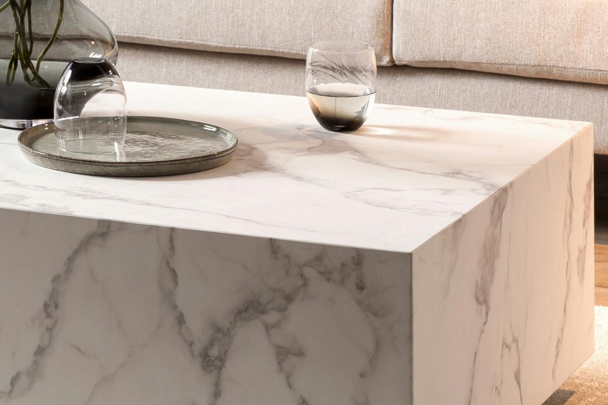 Couchtisch Weiß L: 120 Cm - Weiß, Design, Holzwerkstoff (120/75/35cm) - Livetastic