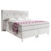 Boxspringbett Mit Topper Lederlook 180x200 Oxford - Anthrazit/Silberfarben, KONVENTIONELL, Leder/Textil (200/125/210cm) - MID.YOU