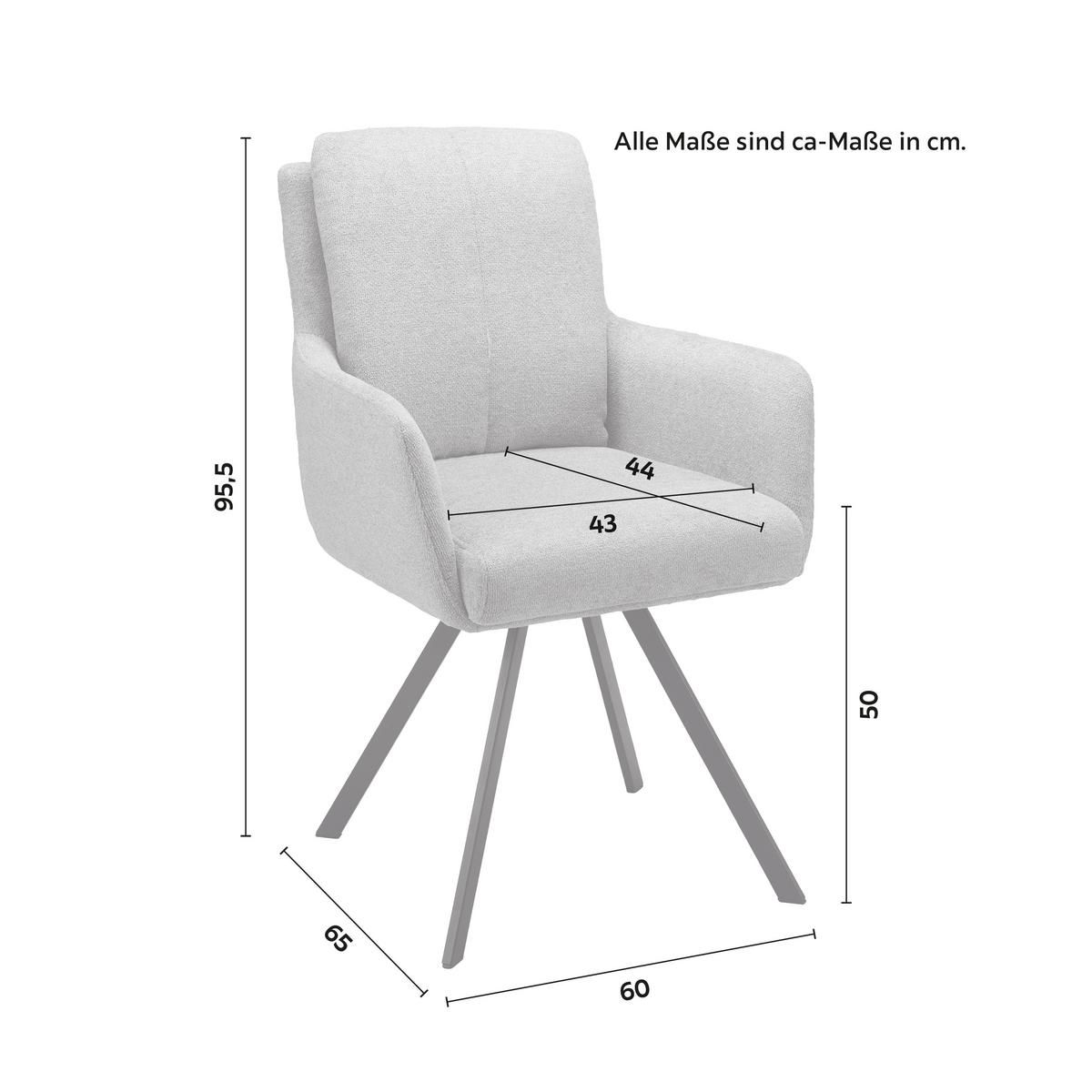 ŽIDLE S PODRUČKAMI MARIE - šedá/černá, Moderní, kov/dřevo (60/95,5/65cm) - Bessagi Home