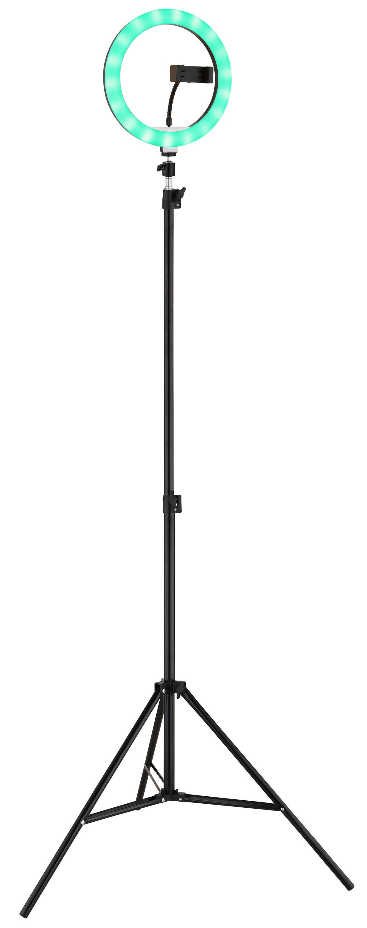 LED-STEHLEUCHTE Delgado - Opal/Schwarz, Design, Kunststoff/Metall (63/210cm) - Globo