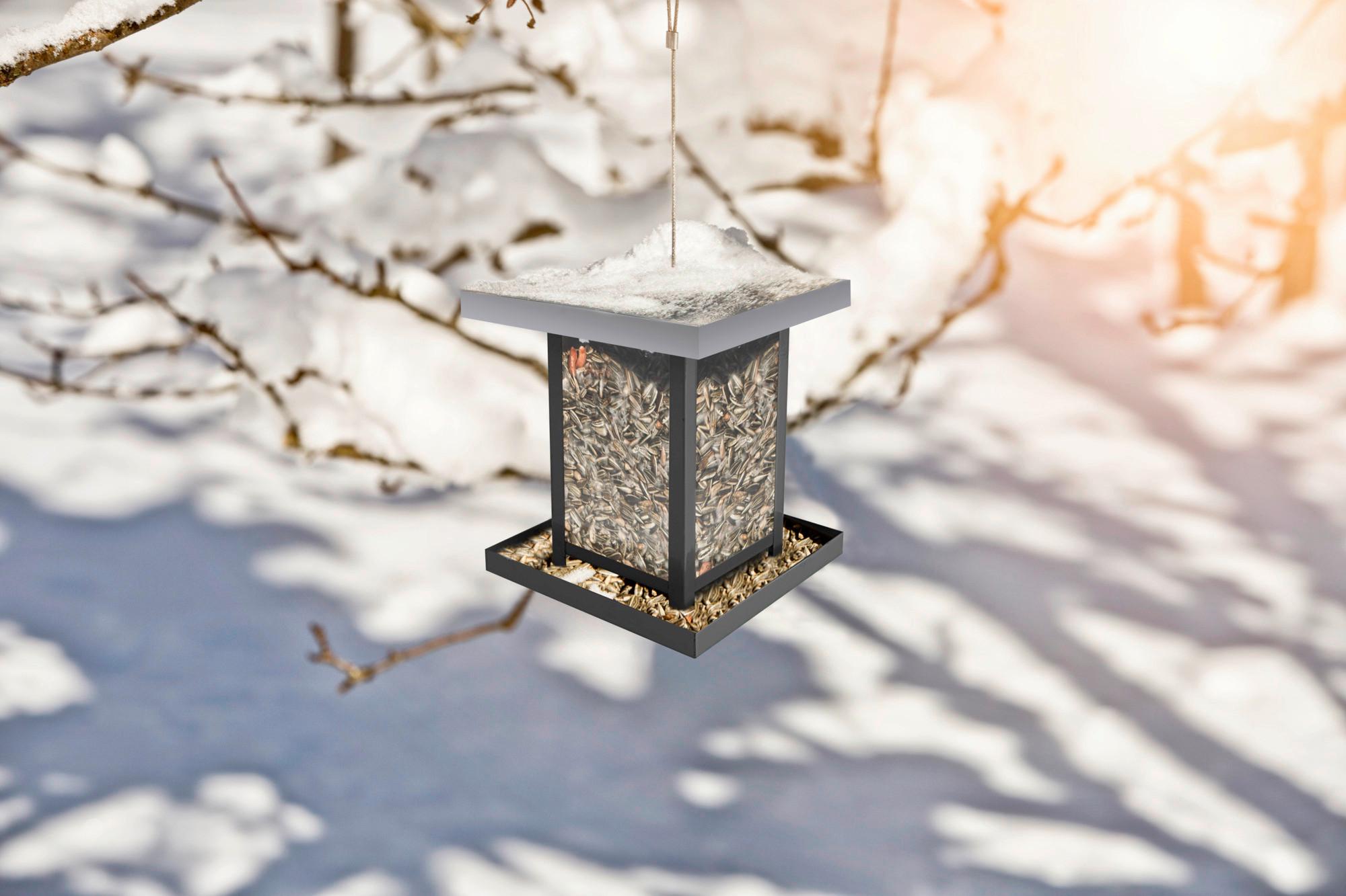 Vogelfuttersilo View Bxhxt: 16x17x5x16 Cm - Silberfarben, Basics, Metall (16/17,5/16cm) - Windhager