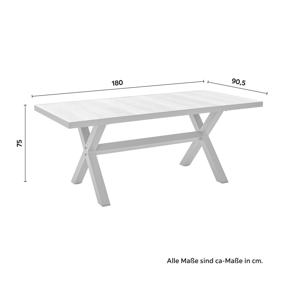 Záhradný stôl FLEUR - farba duba/tmavosivá, Modern, kov/keramika (180/75/90,5cm) - Bessagi Garden