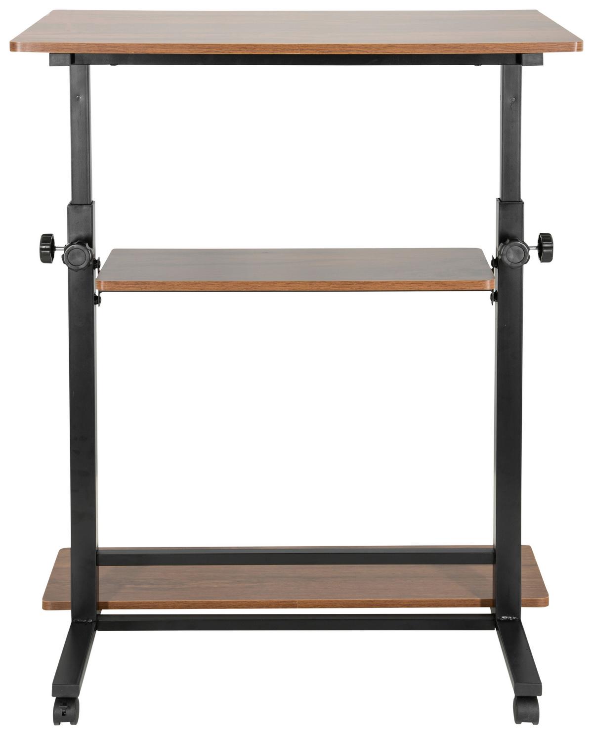 Schreibtisch Workstation II Schwarz/Walnuss Dekor - Walnussfarben/Schwarz, Basics, Holzwerkstoff/Kunststoff (80/80x120/50cm) - MID.YOU