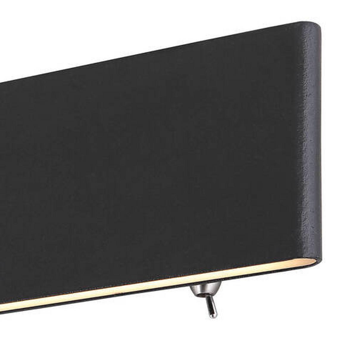 Led-wandleuchte 1-flammig Mit Kippschalter - Opal/Schwarz, Design, Kunststoff/Metall (22,5/4,5/8cm) - Globo