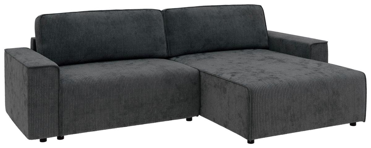 Ecksofa Chance Graphitfarben S: 165x164 cm - Schwarz/Graphitfarben, MODERN, Textil (265/164cm) - Trendmanufaktur