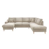 Wohnlandschaft Valentina mit Schlaffunktion Beige - Beige/Naturfarben, KONVENTIONELL, Textil (150/301/200cm) - P & B
