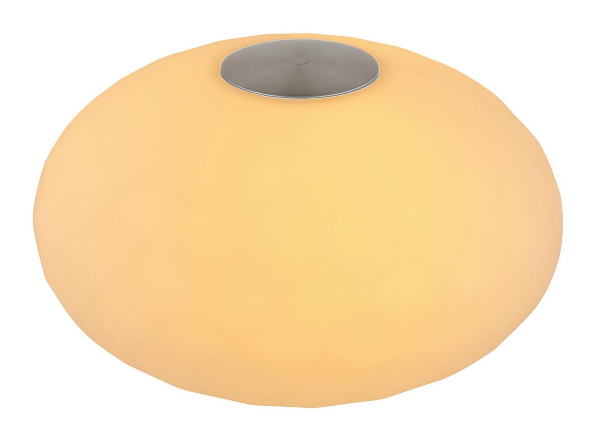 Akku-tischleuchte 28068 Leala - Edelstahlfarben/Weiß, KONVENTIONELL, Kunststoff/Metall (20/11,7cm) - Globo