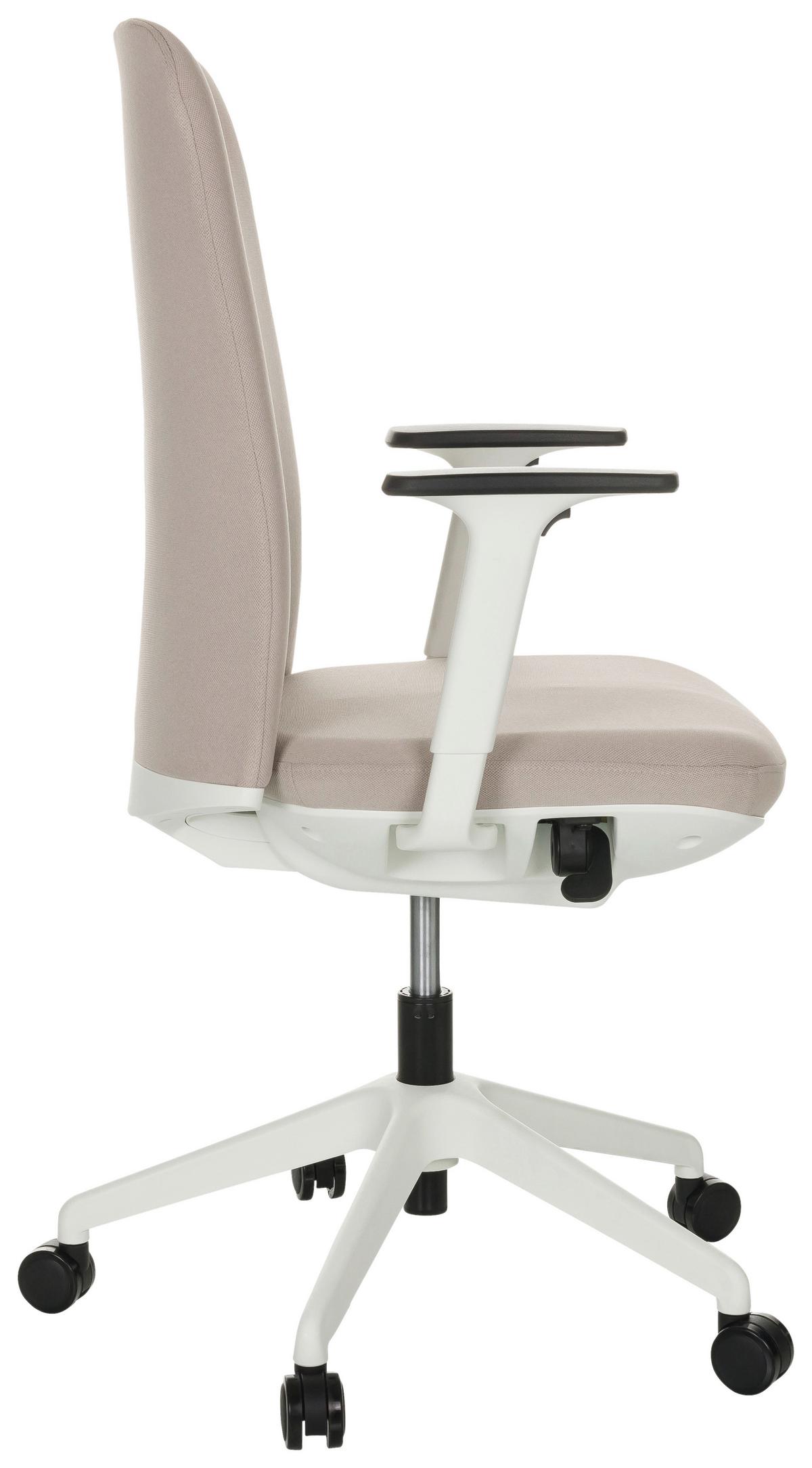 Bürostuhl Nestora Mit Armstützen Beige - Beige/Schwarz, Basics, Kunststoff/Textil (70/103-113/70cm) - MID.YOU