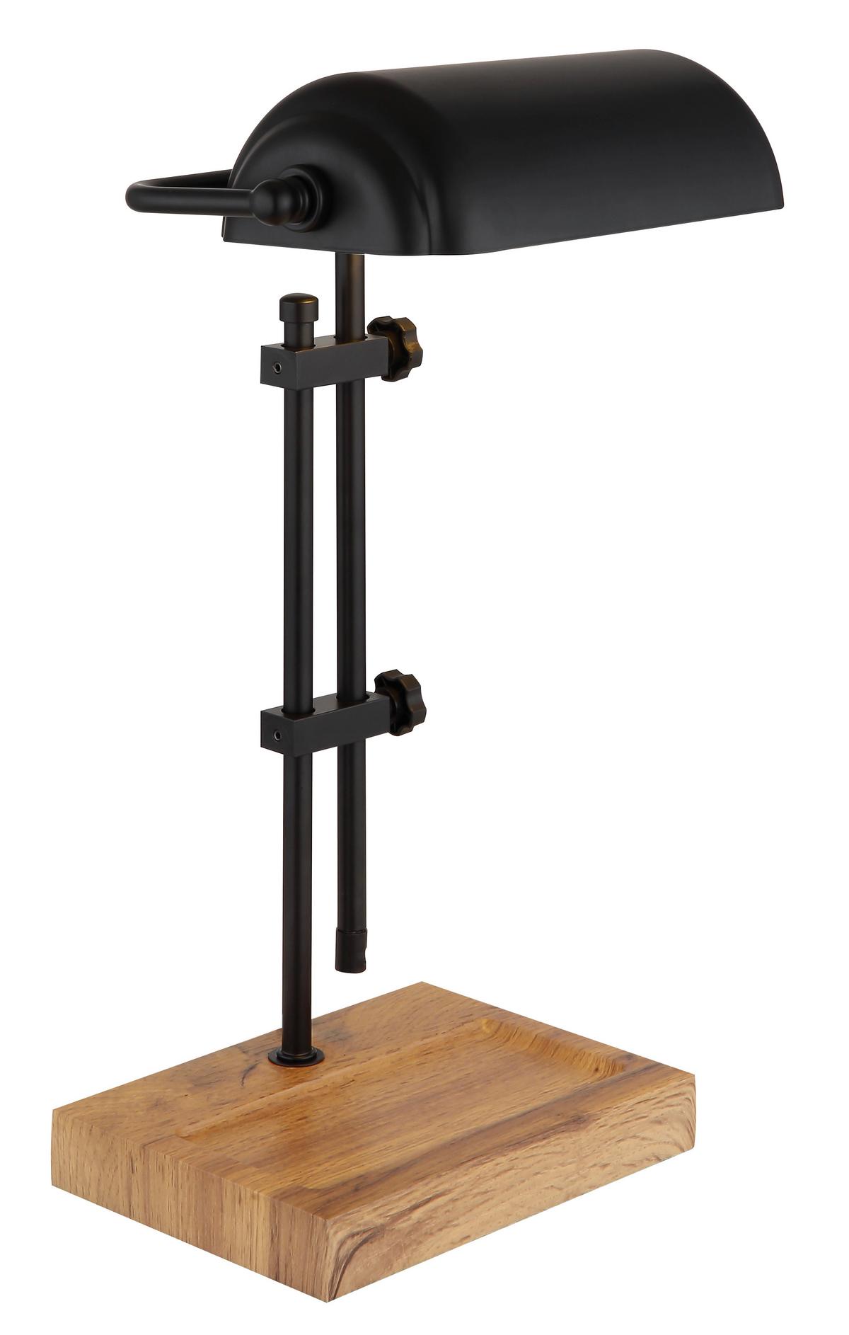 Tischleuchte 24918 - Dunkelbraun/Schwarz, Natur, Holzwerkstoff/Metall (26,5/18,2/50cm) - Globo