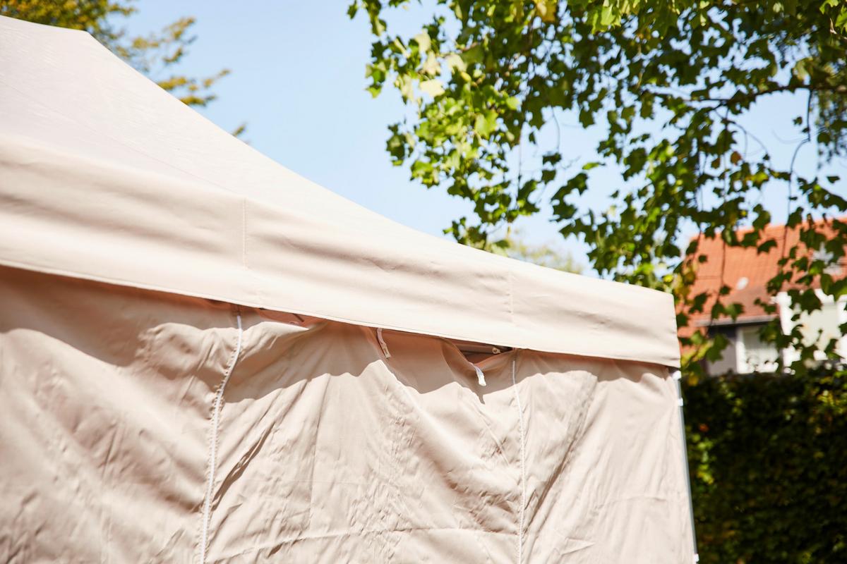 Pavillon L30551 450x300 cm Seitenteilen + Uv-Beständig - Taupe, KONVENTIONELL, Textil/Metall (450/330/300cm) - Siena Garden