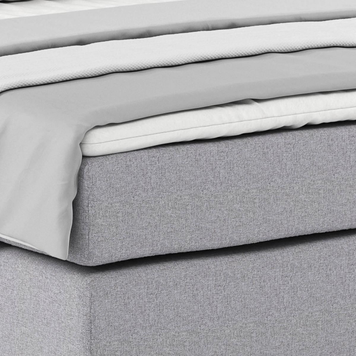 Postel Boxspring NERO PL: 140/200 cm, šedá/černá - světle šedá/barvy chromu, Konvenční, kov/textil (140/200cm)