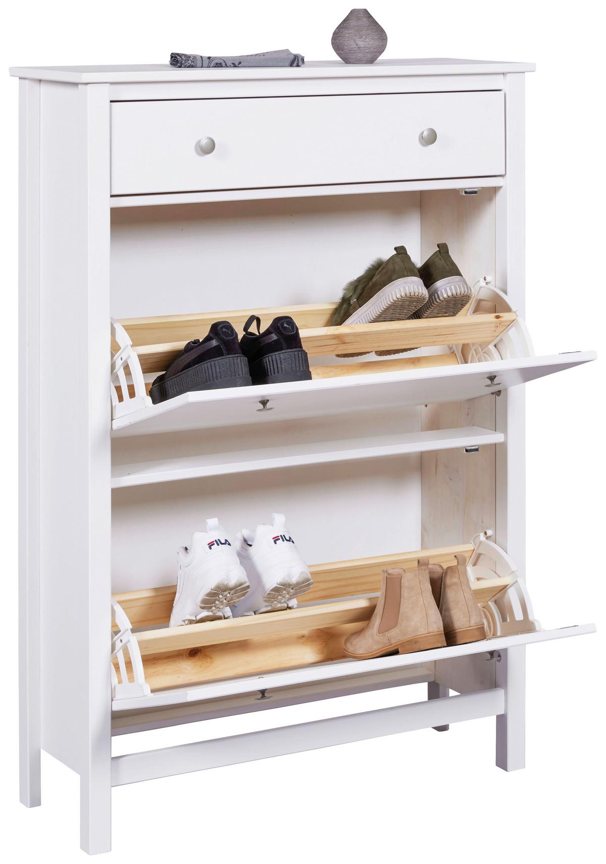 Schuhschrank Chilly Home - Weiß, Design, Holz (90/127/30cm) - Livetastic