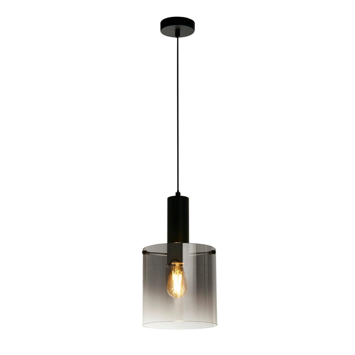 Hängeleuchte 88910-1bk - Schwarz, Design, Glas/Metall (22/35-120cm)