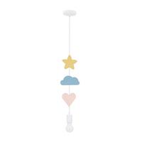 KINDERHÄNGELEUCHTE 31-12135 SINGLE HCS - Blau/Pink, Basics, Holzwerkstoff/Metall (15/10/90cm)