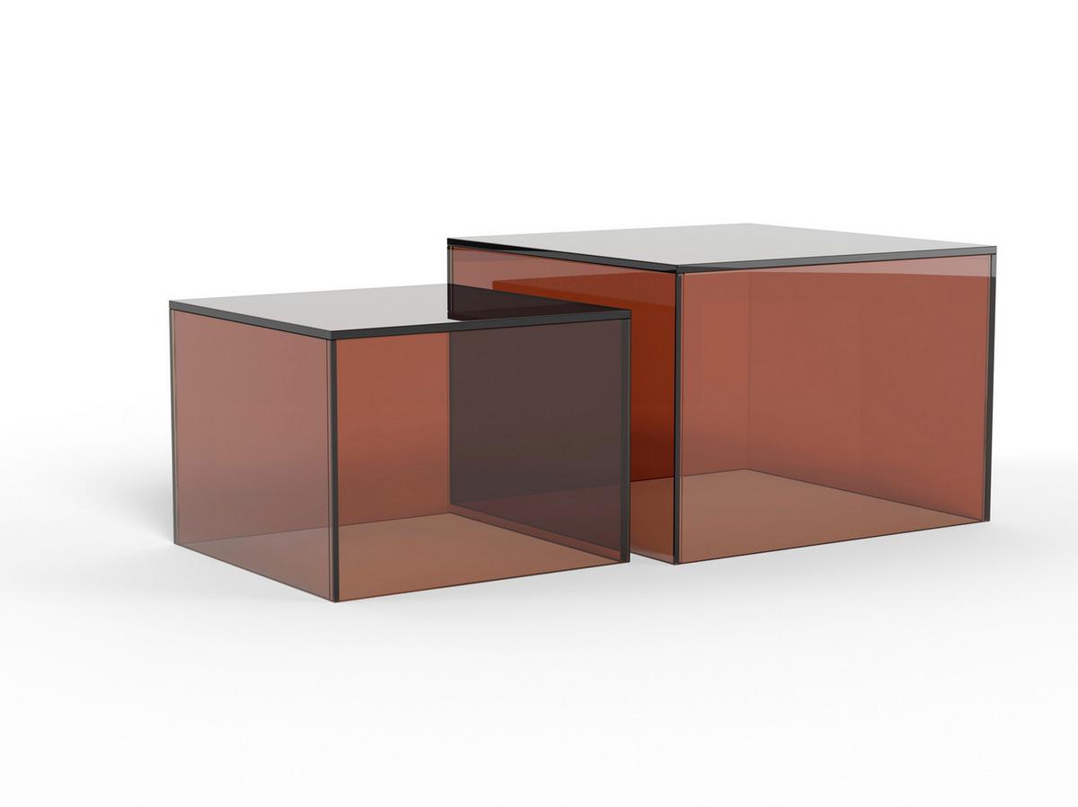 COUCHTISCH Dice Braun L: 50cm - Braun, Design, Glas (50/50/35cm) - MID.YOU