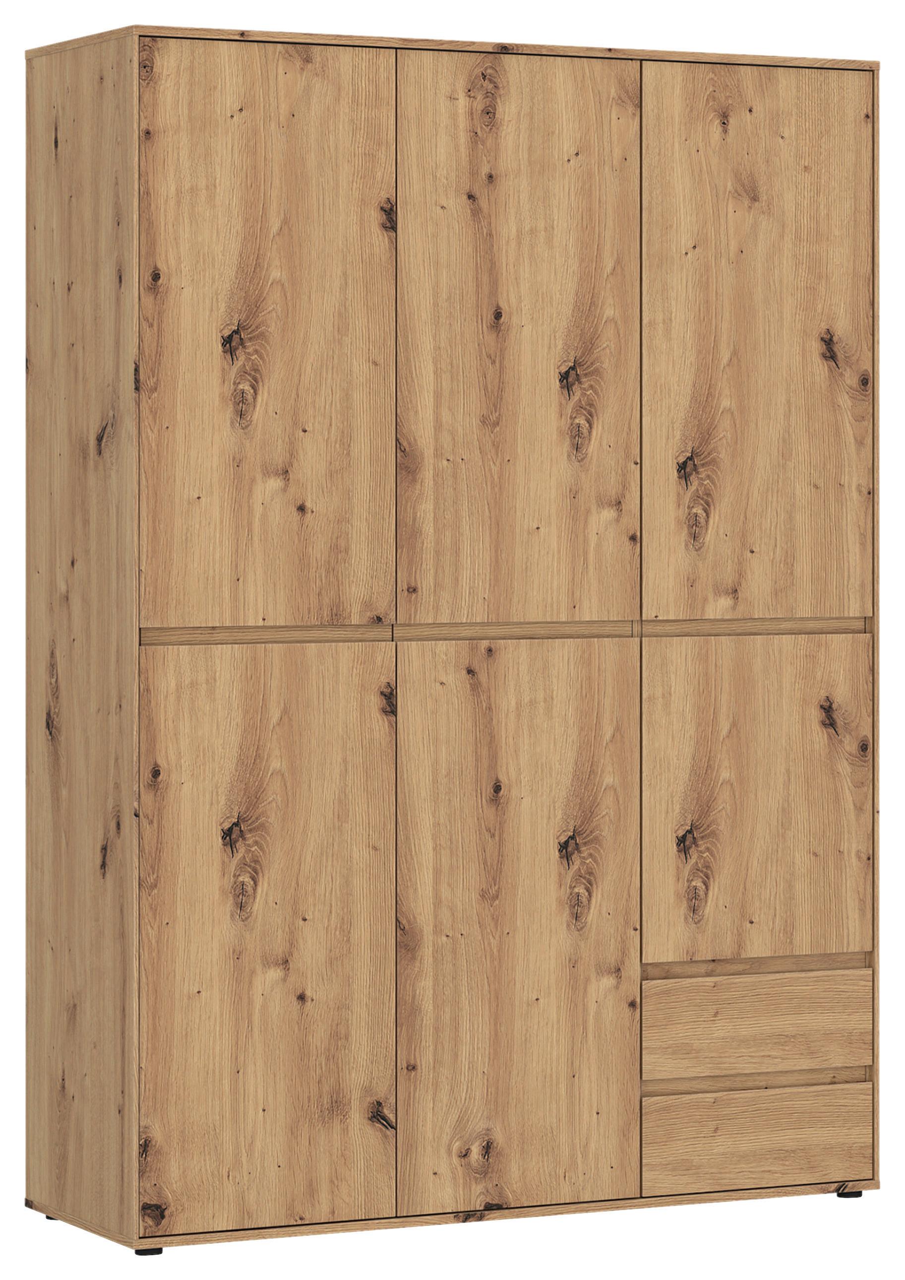 Kleiderschrank Zapato Eichefarben B: 137cm