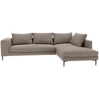 Ecksofa Aurora II - Taupe/Schwarz, MODERN, Textil (295/210cm) - Trendmanufaktur