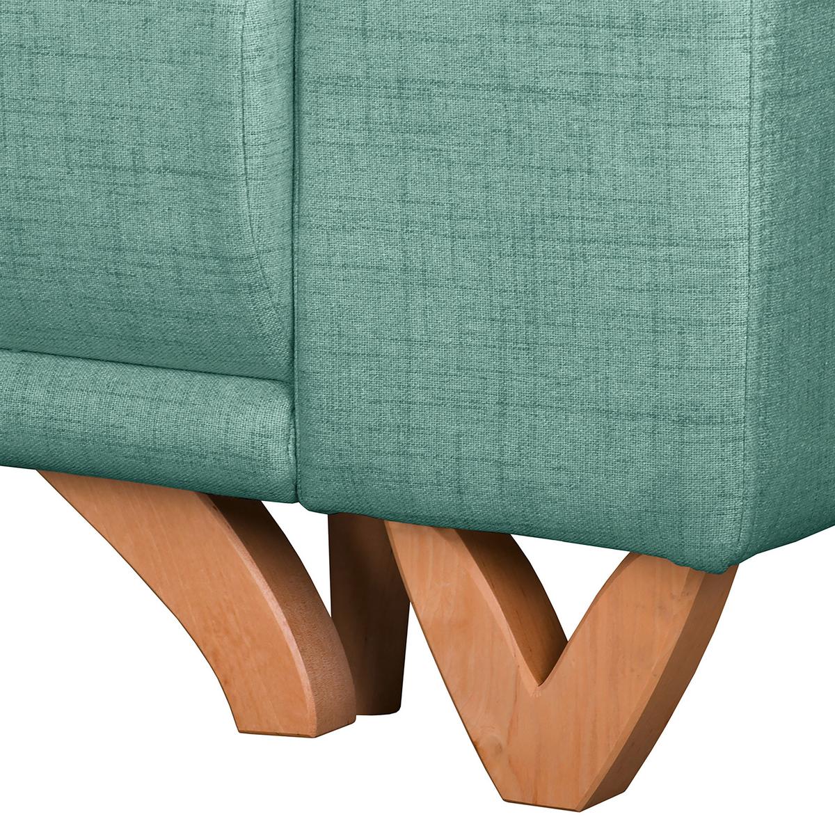 Ecksofa Bellal Mintgrün S: 257x174 Cm - Wengefarben/Mintgrün, Design, Textil (257/174cm) - Livetastic