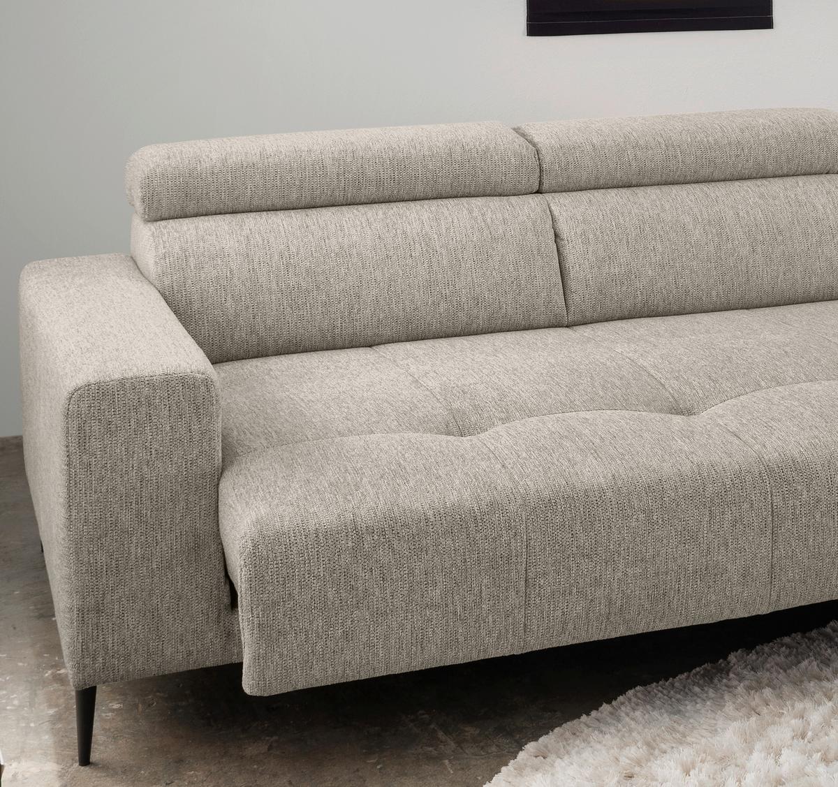 Ecksofa Intera, Beige S: 276x188 Cm - Beige/Schwarz, KONVENTIONELL, Textil (276/188cm) - Livetastic