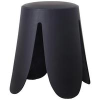 Stohovateľná taburetka PIA - čierna, Lifestyle, drevo/textil (30/46cm) - Based