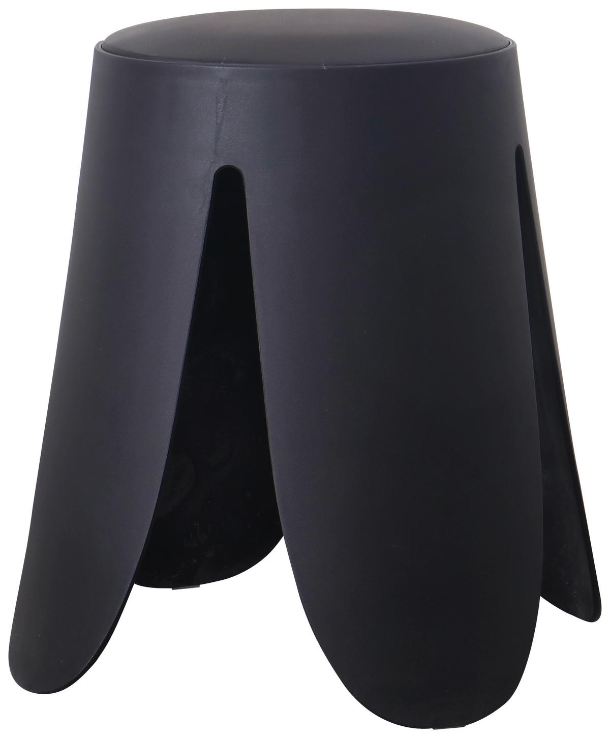 Stohovateľná taburetka PIA - čierna, Lifestyle, drevo/textil (30/46cm) - Based