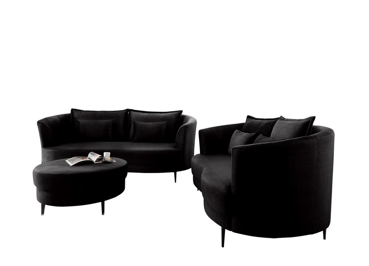 Hocker Pistaccio Anthrazit Velorus, D: 80 cm - Anthrazit/Schwarz, MODERN, Textil (80/43/80cm) - Livetastic
