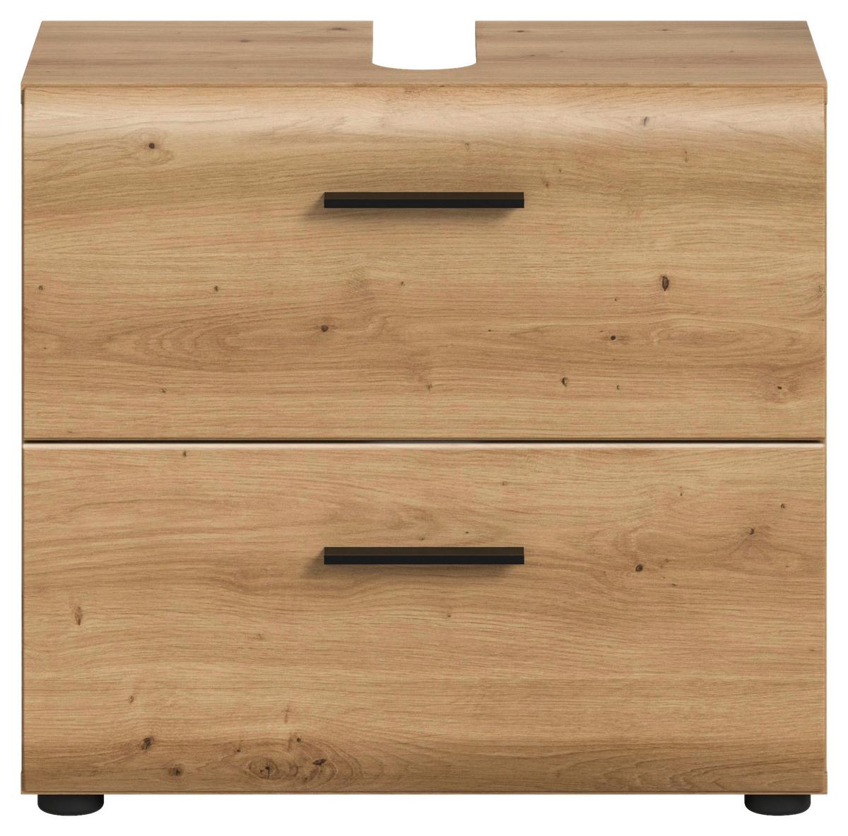 Skrinka pod umývadlo Ice Dub Artisan - čierna/dub artisan, Basics, kompozitné drevo/plast (60/55/30cm) - MID.YOU