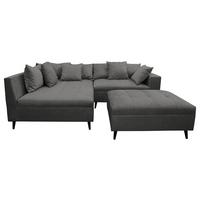 Ecksofa Pruno, Grau S: 174x247 Cm - Schwarz/Grau, Design, Textil (174/247cm) - MID.YOU