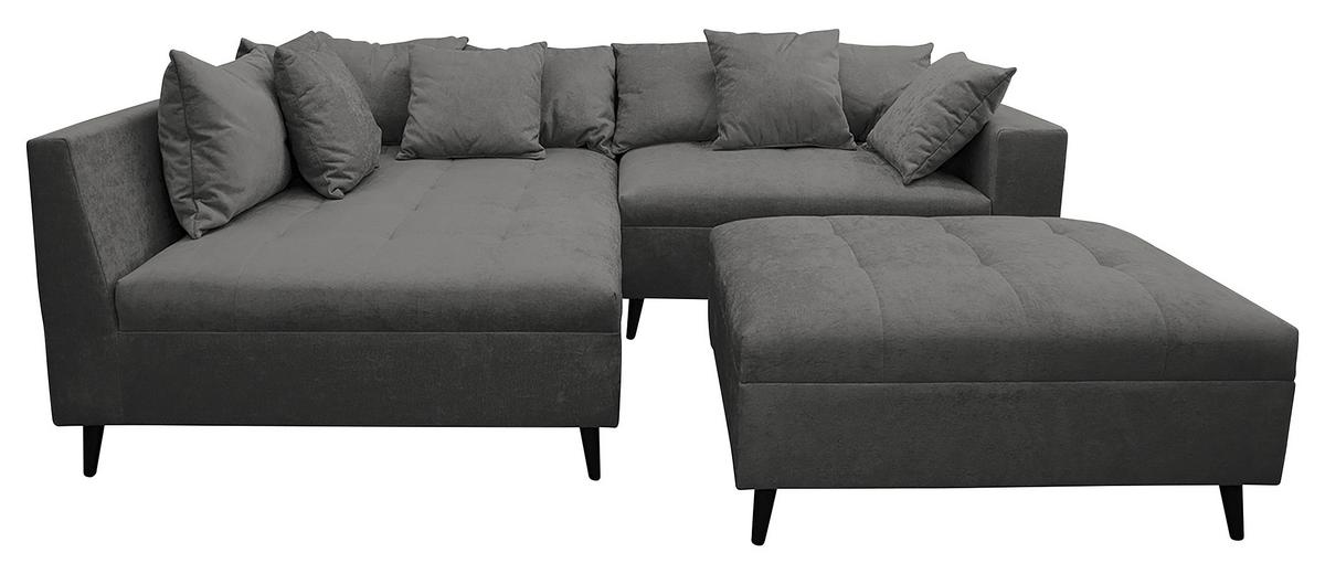 Ecksofa Pruno, Grau S: 174x247 Cm - Schwarz/Grau, Design, Textil (174/247cm) - MID.YOU