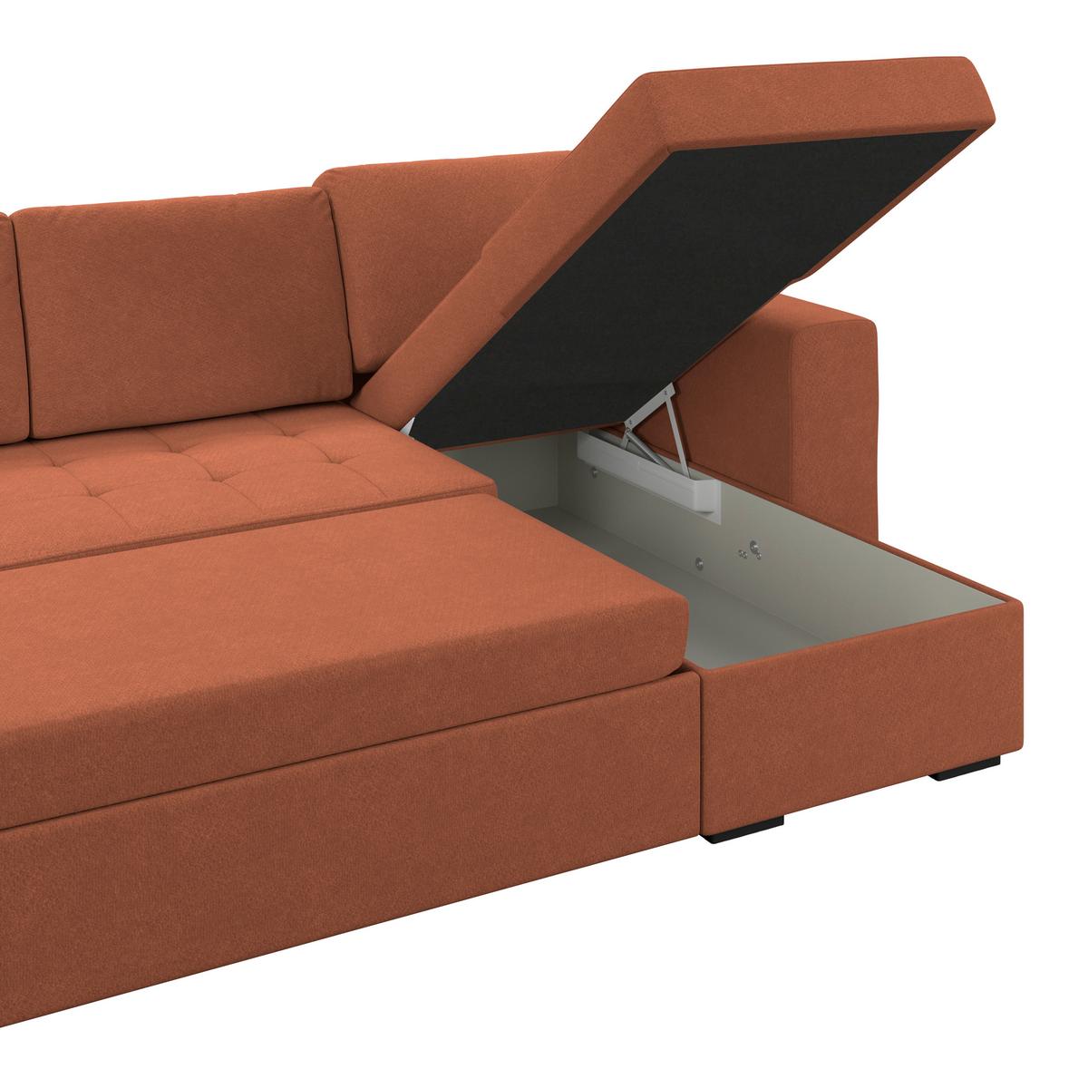 Ecksofa Jan Rostfarben S: 247x155 Cm - Rostfarben, Trend, Textil (247/155cm)