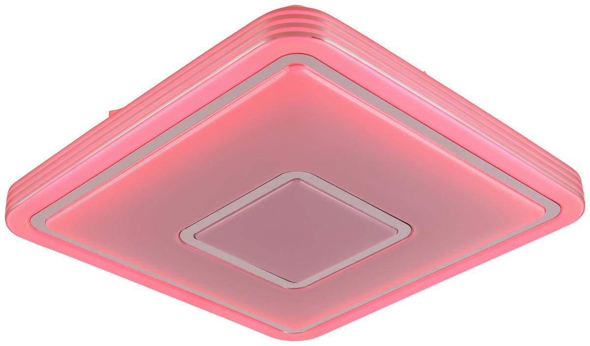 LED-Deckenleuchte Nadina - Chromfarben/Weiß, Design, Kunststoff/Metall (38/38/7cm) - Luca Bessoni