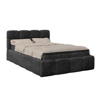 Polsterbett Noe Schwarz 140x200 cm - Schwarz, Trend, Textil/Metall (140/200cm)