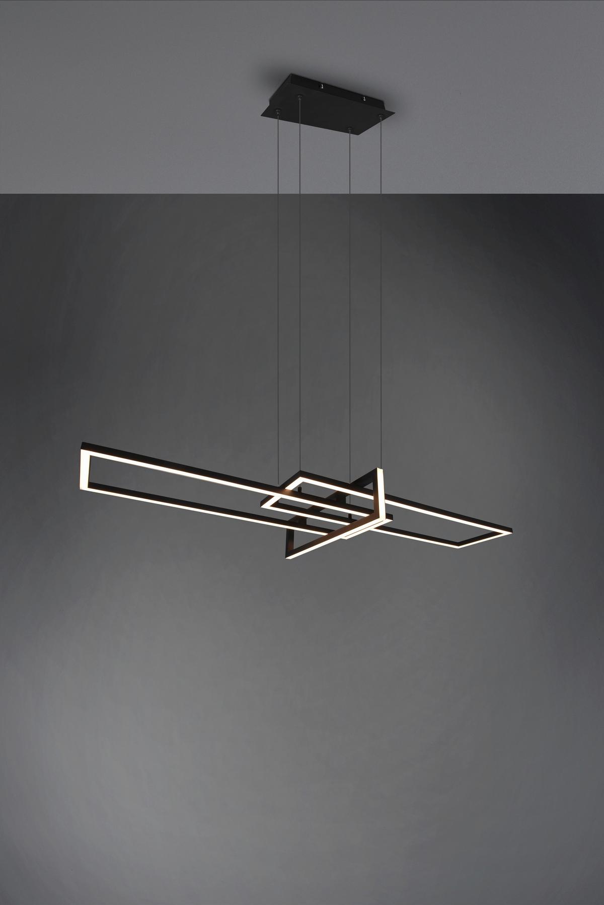 Led-hängeleuchte Salinas H: 150 Cm 1-Flammig Dimmbar - Schwarz, Design, Metall (110/40/150cm) - Trio Leuchten
