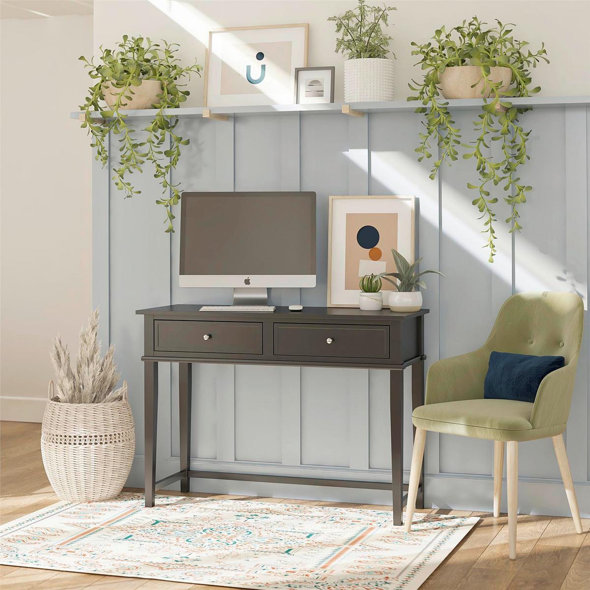 Schreibtisch Franklin Schwarz L: 89cm - Schwarz, Design, Holzwerkstoff (89/75/45cm) - MID.YOU