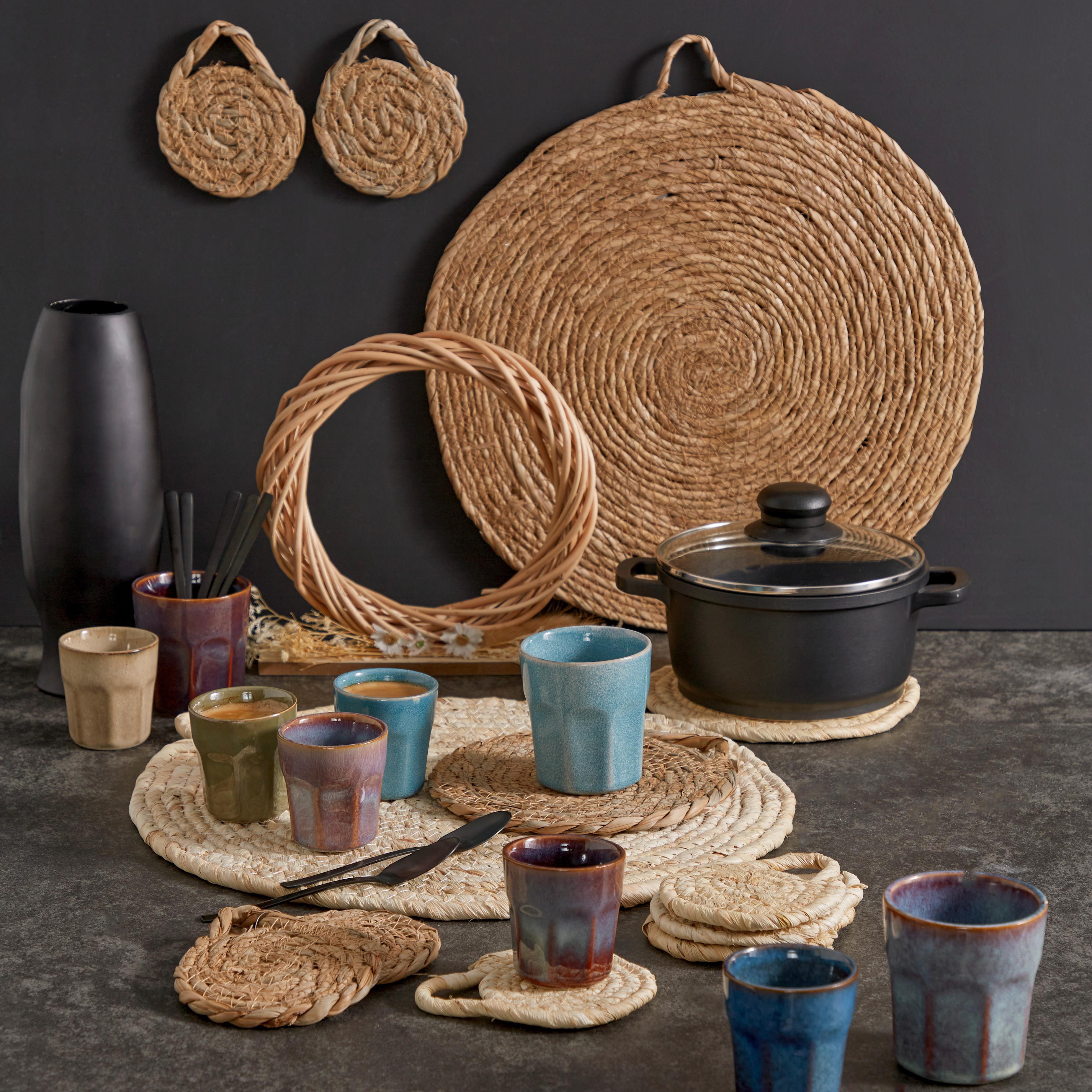 Glasuntersetzer 4er-Set Aus Seegras Tabatha, D: ca. 10 cm - Braun/Naturfarben, Basics, Naturmaterialien (10/4cm)