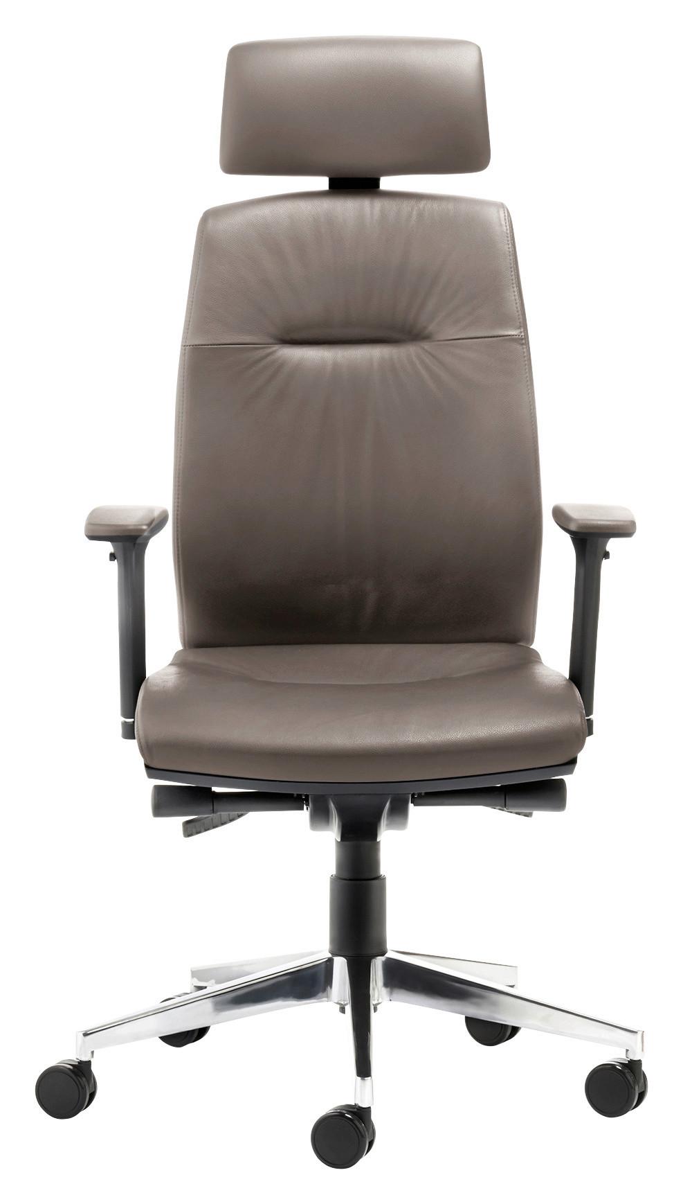 Chefsessel My Contract Line Lederlook Chromfarben Bis 120 Kg - Chromfarben/Schwarz, MODERN, Leder/Kunststoff (66/123/63cm) - MID.YOU