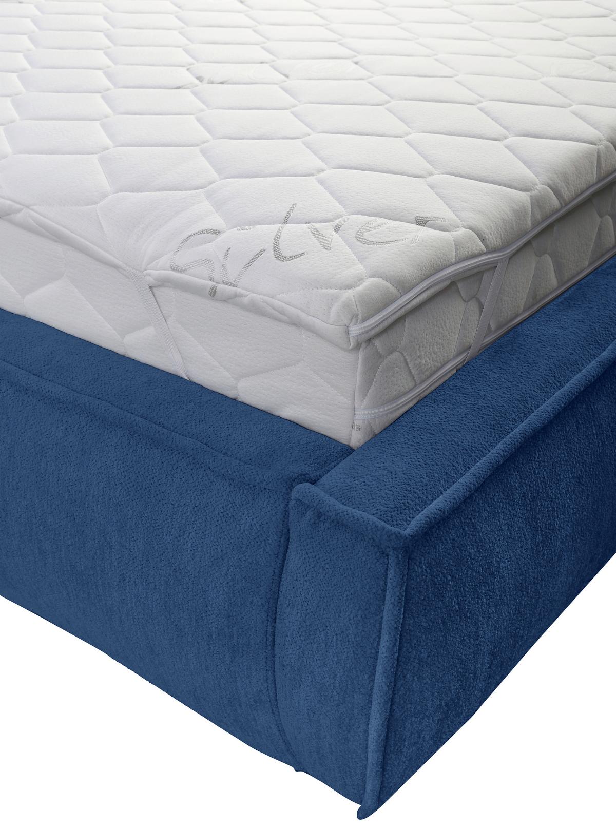 Polsterbett Mit Lattenrost Lacjo Blau 180x200 Cm - Blau/Beige, LIFESTYLE, Holz/Holzwerkstoff (180/200cm) - Livetastic