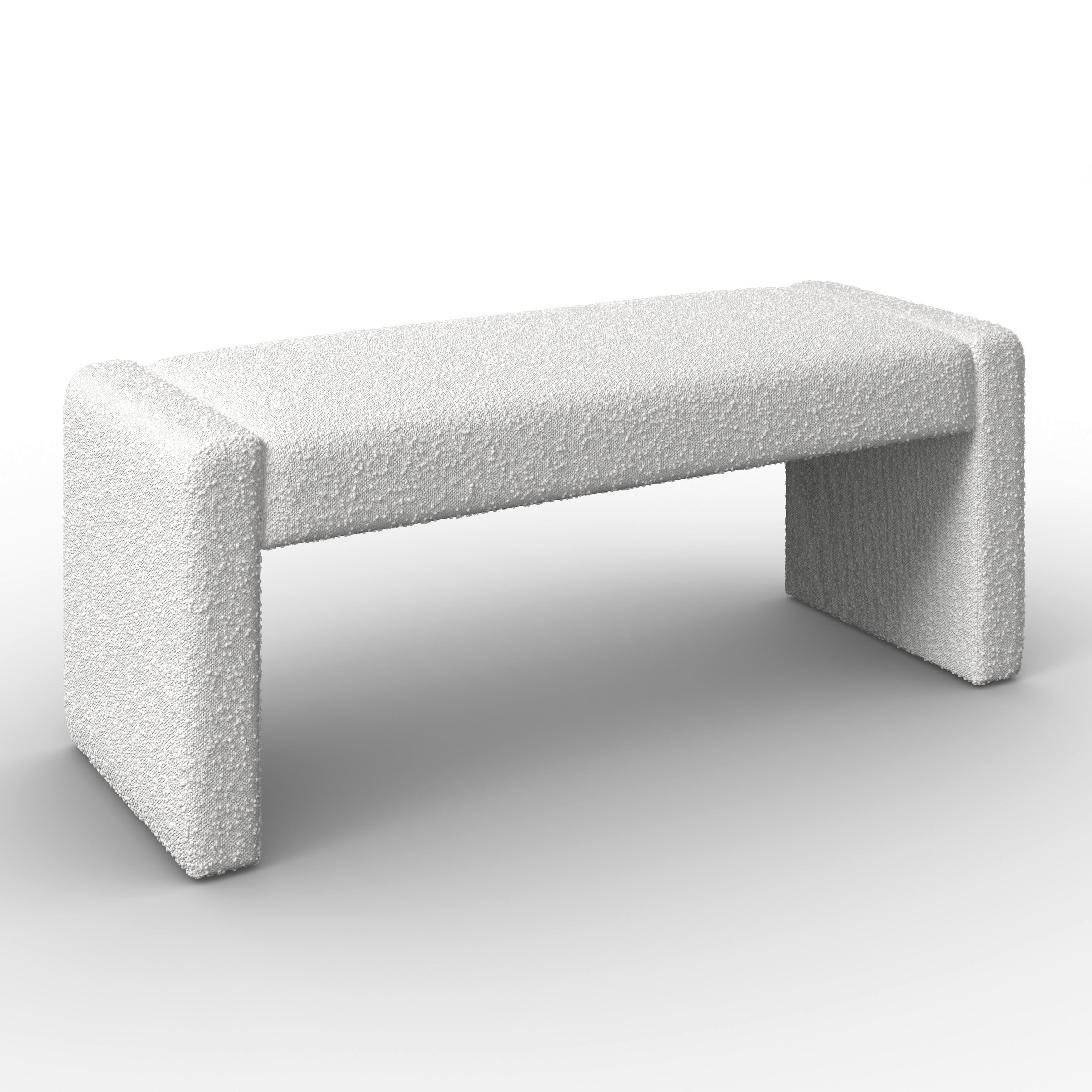 LAVICA ANDREA - biela, Modern, drevo/textil (123/50/45cm) - Bessagi Home