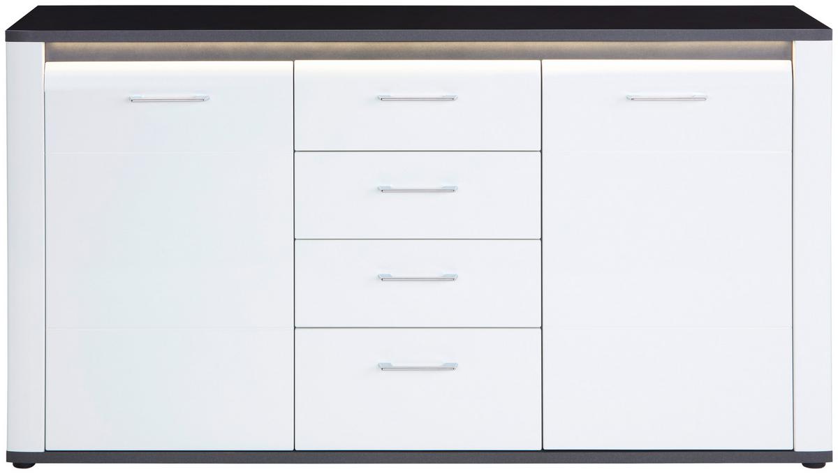 KOMODA ALASSIO ALSK09 - čierna/biela, Modern, kompozitné drevo/plast (156,3/86,2/40,5cm) - Luca Bessoni